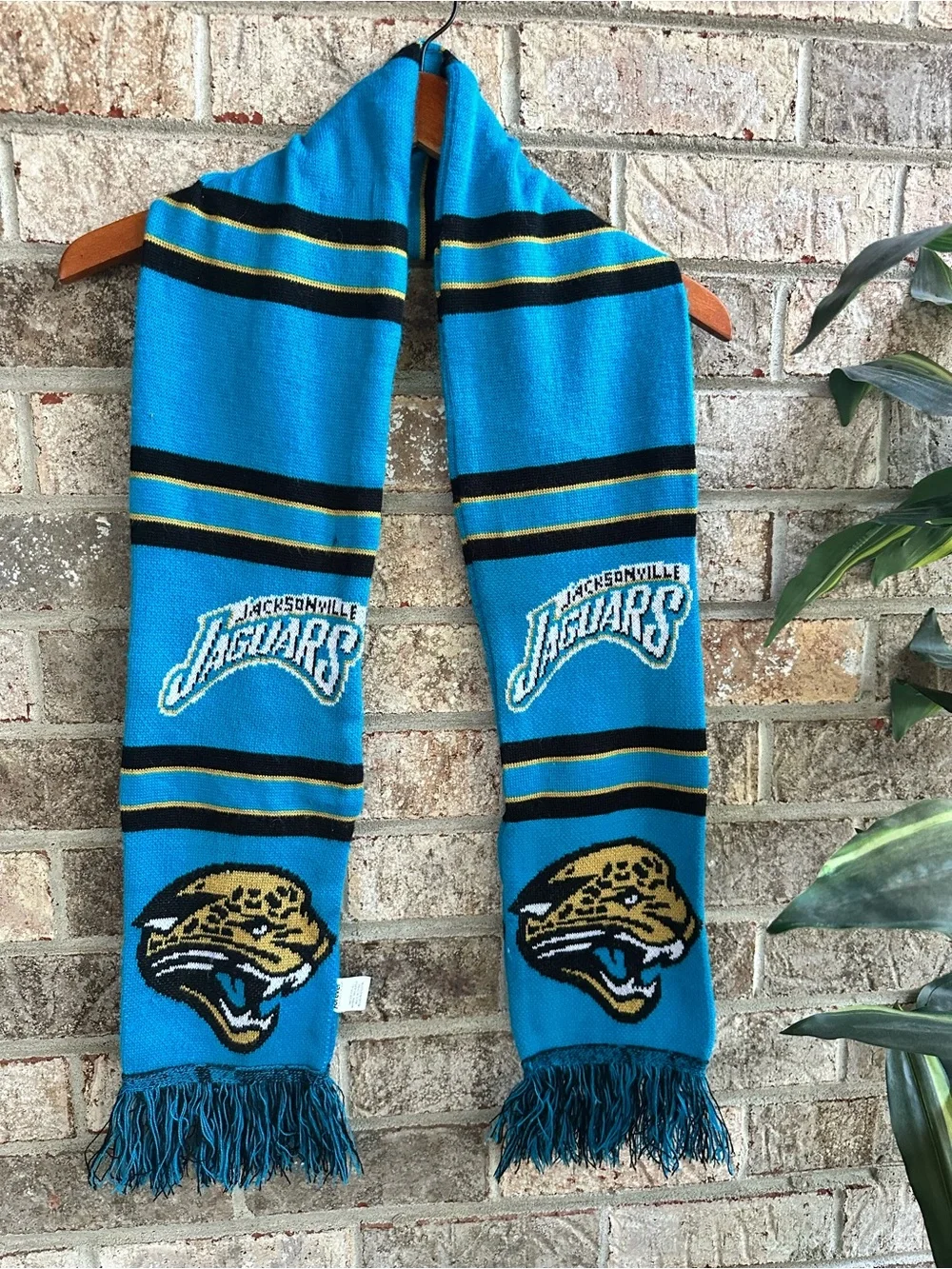 Jacksonville Jaguars Teal Knit Scarf with Black & Gold Accents